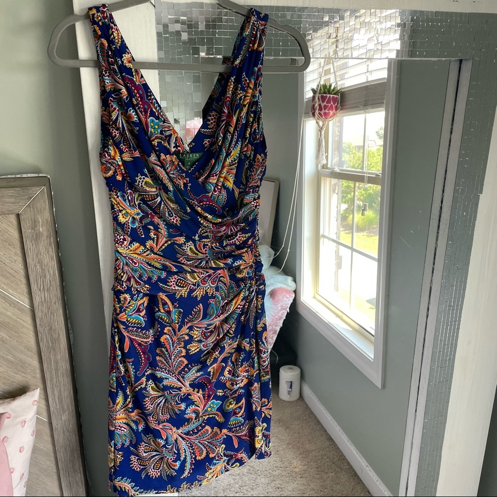 Lauren Ralph Lauren Paisley Ruched Dress